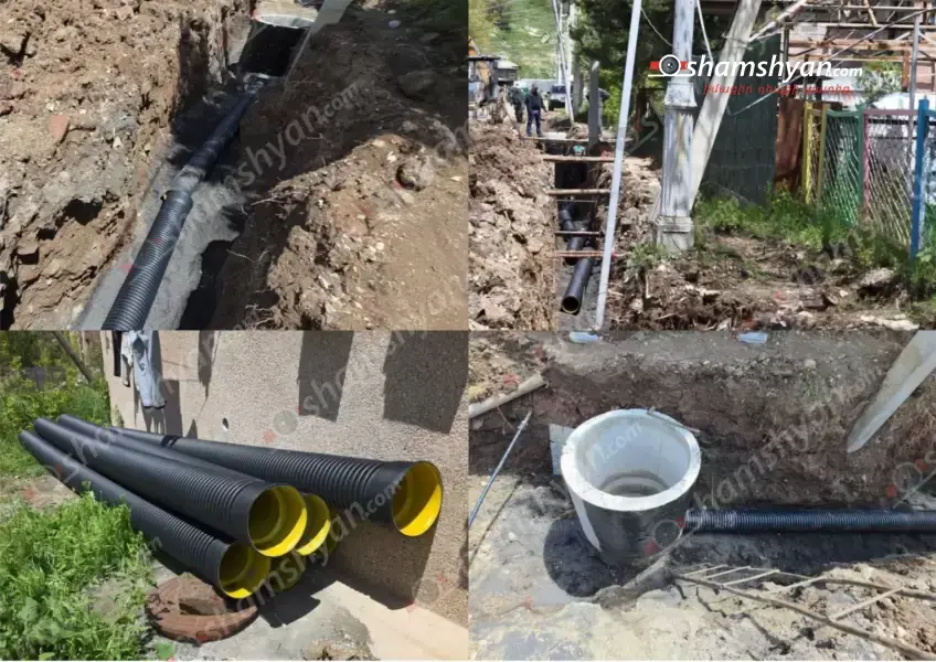 Հրազդանի ճանշինը Հրազդանում մի ամբողջ բնակելի շենքի տարածքում կատարում է կոյուղատարերի հիմնանորոգում