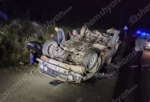 «ՎԱԶ 2106»-ը Հանքավանում գլխիվայր շրջվել է. վարորդը մահացել է