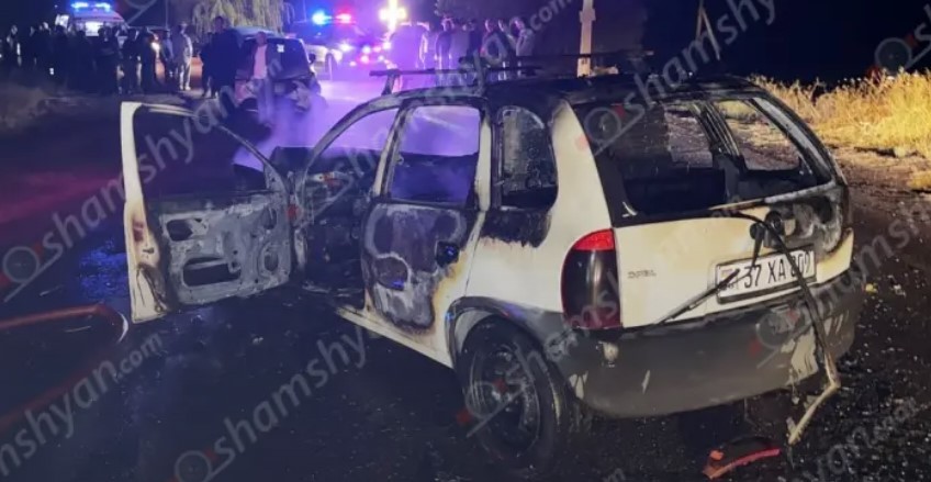 Փարպի-Աշտարակ ճանապարհին բախվել են «Honda»-ն ու «Opel»-ը. վերջինում հրդեհ է բռնկվել և այն վերածվել է մոխրակույտի. կա վիրավոր. վարորդներից մեկը եղել է ոչ սթափ