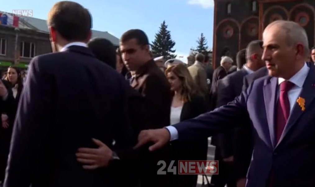 Փաշինյանը՝ Մակրոնի «թիկնապահ». արգելեց քաղաքացուն ձեռքով դիպչել Ֆրանսիայի նախագահին