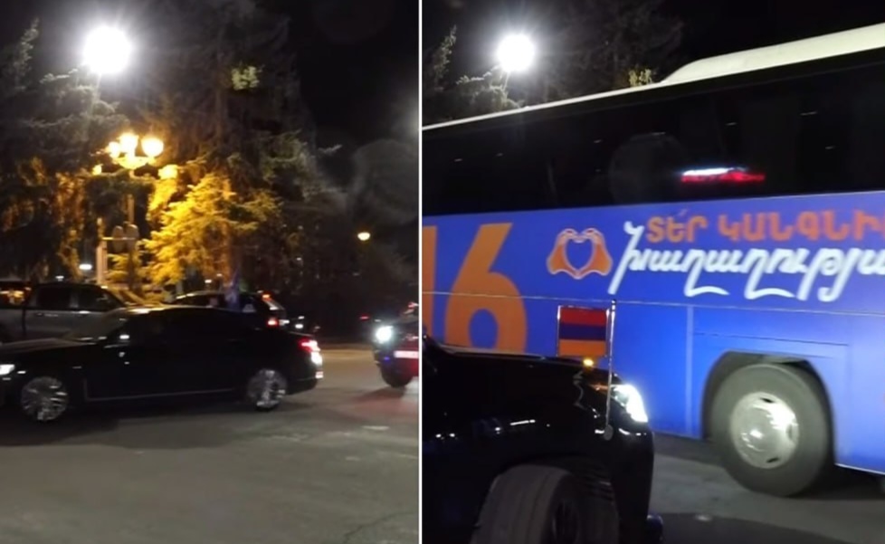 Փաշինյանը տասնյակ ջիպերի և աջակիցների ավտոբուսների ուղեկցությամբ հեռացավ Գյումրիից